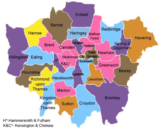 London 32 Boroughs Map Holiday Home Exchange, Vacation Rentals, House Swap